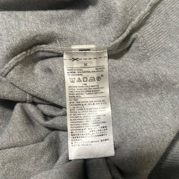 Sz M Banana Republic grey gray v neck cashmere blend sweater ruffle - Picture 7 of 7